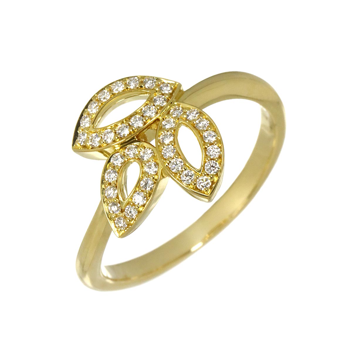 Lily Cluster Mini Diamond Ring 18K YG 750 Size7.25(US)