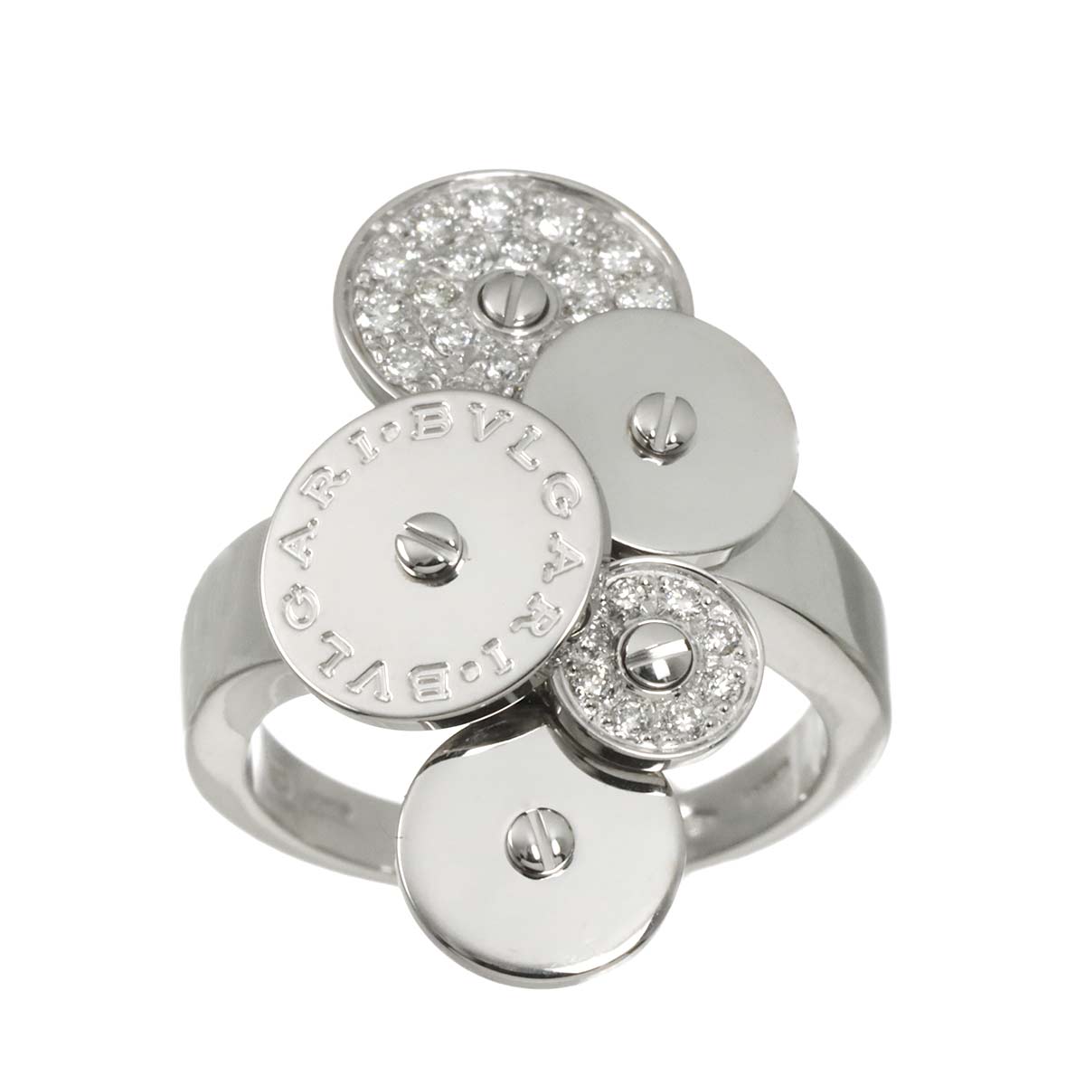 Cicladi Diamond Ring 18K White Gold 750 Size 5.25-5.5(US)