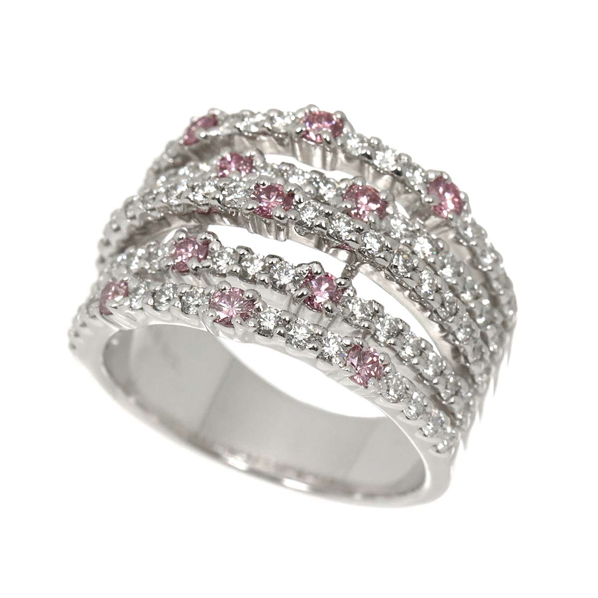 PinkDiamond 1.41ct Ring 18K White Gold 750 Size6(US)