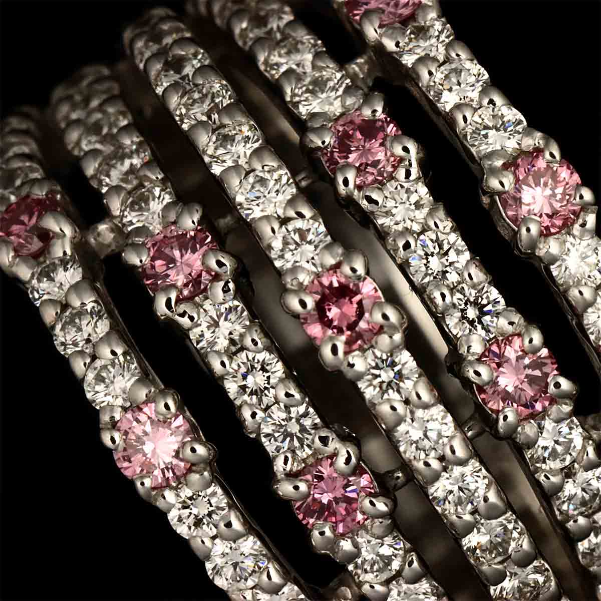 PinkDiamond 1.41ct Ring 18K White Gold 750 Size6(US)