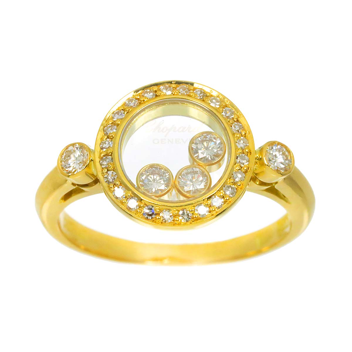 Happy Diamond Ring 18K YG 750 Size6(US)