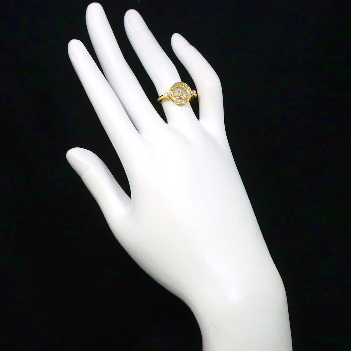 Happy Diamond Ring 18K YG 750 Size6(US)