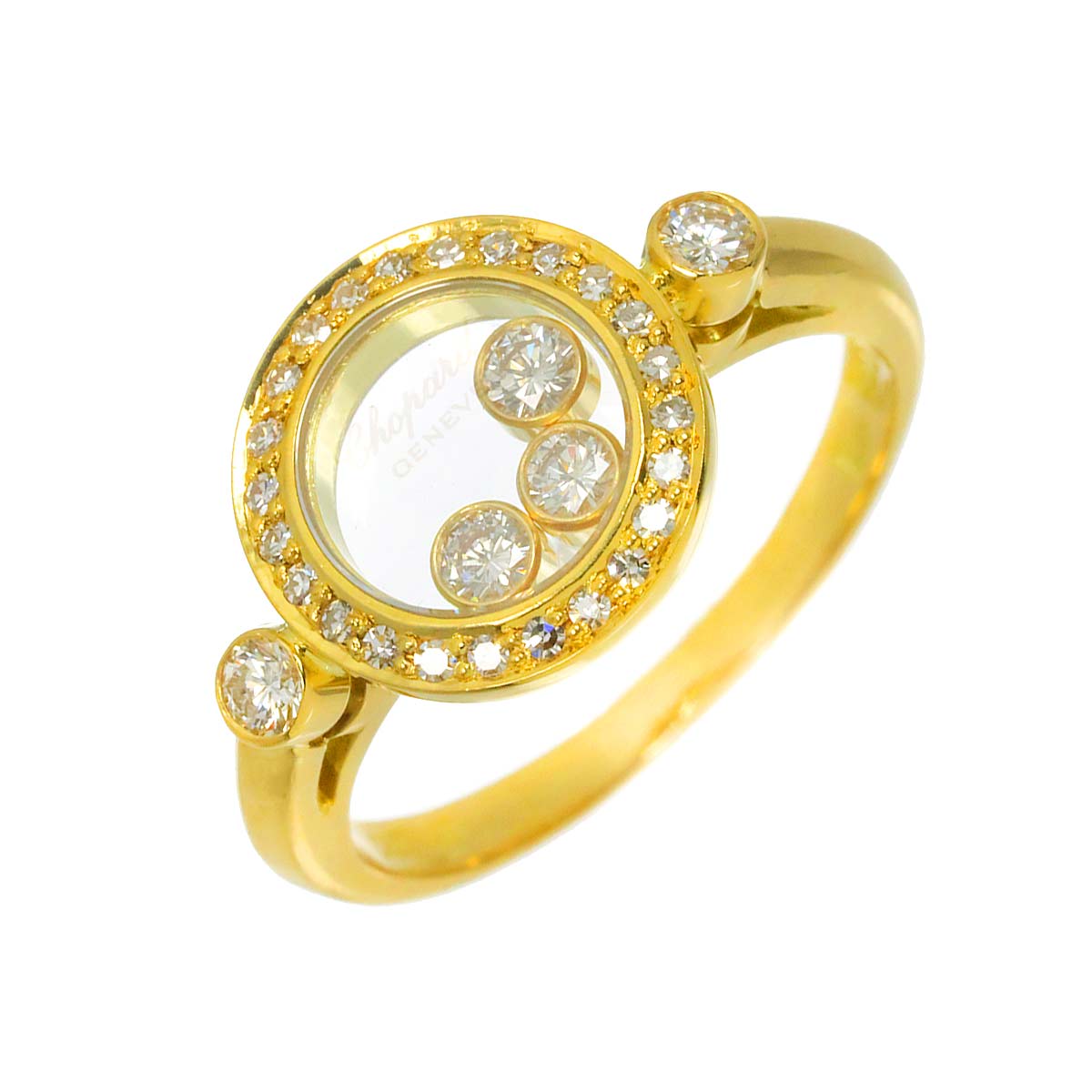 Happy Diamond Ring 18K YG 750 Size6(US)
