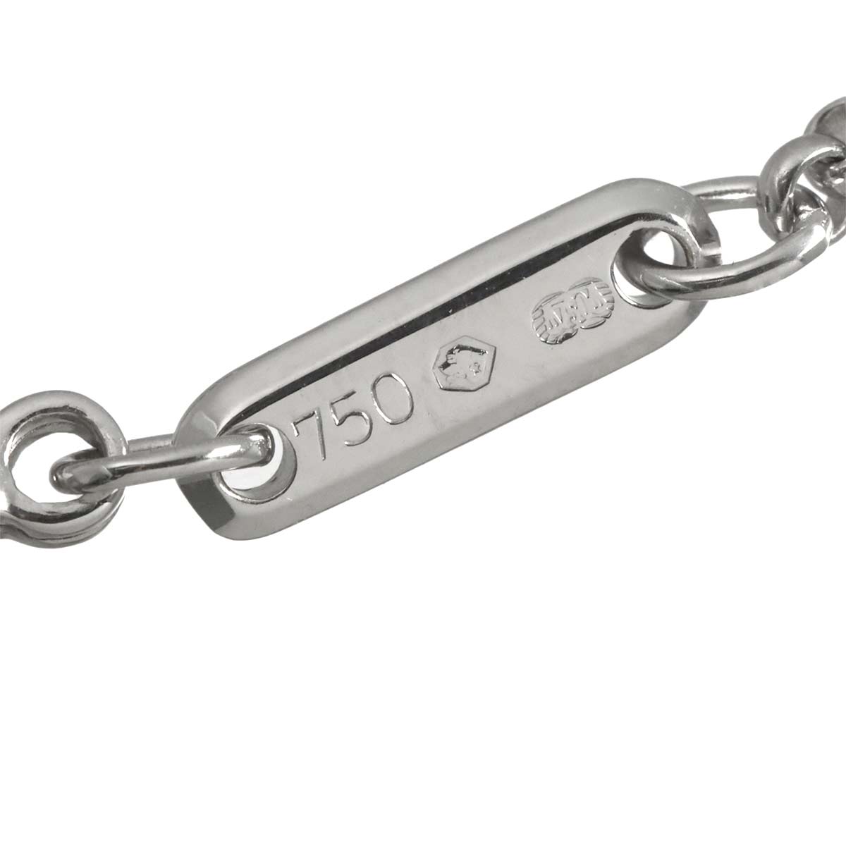 Happy Diamond Square Necklace 18K White Gold 750