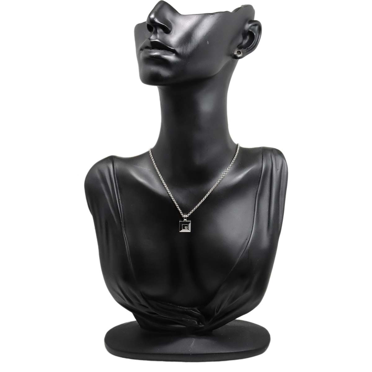 Happy Diamond Square Necklace 18K White Gold 750
