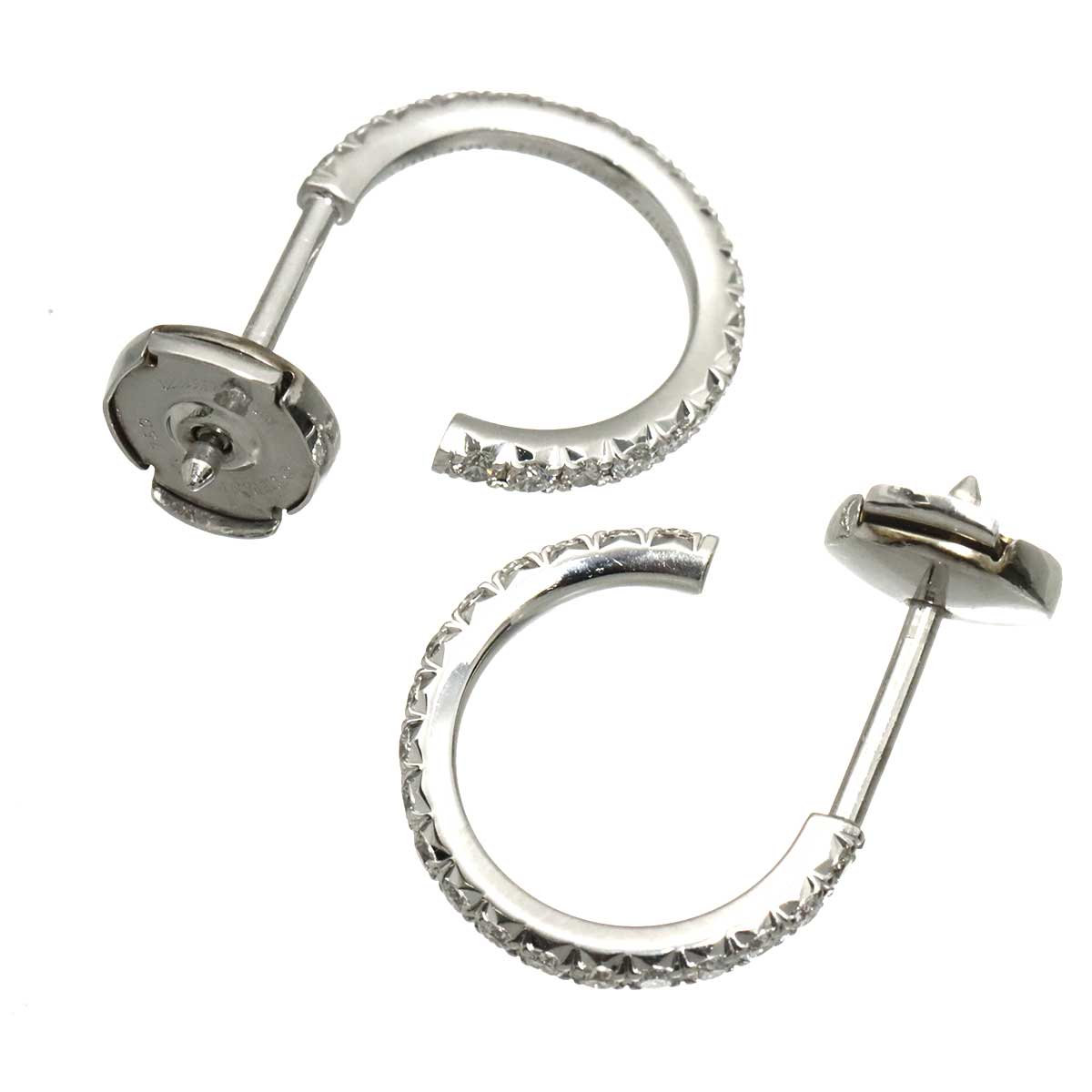Metro SM Diamond Earrings Pierced 18K White Gold 750