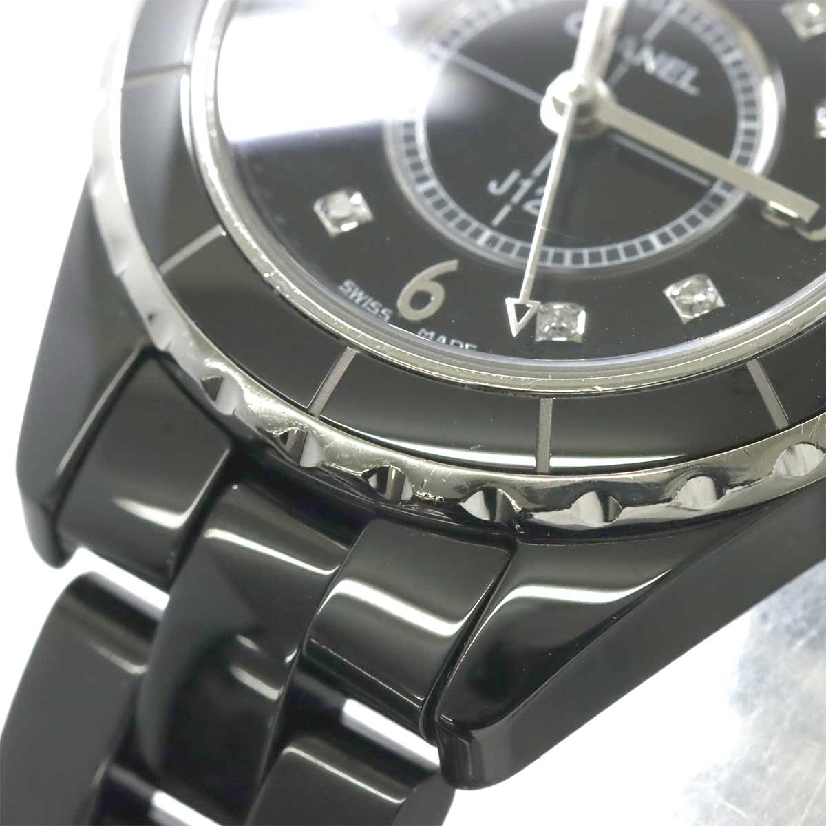 J12 29mm H2569 8P Diamond Quartz Black Dial Ladies Watch