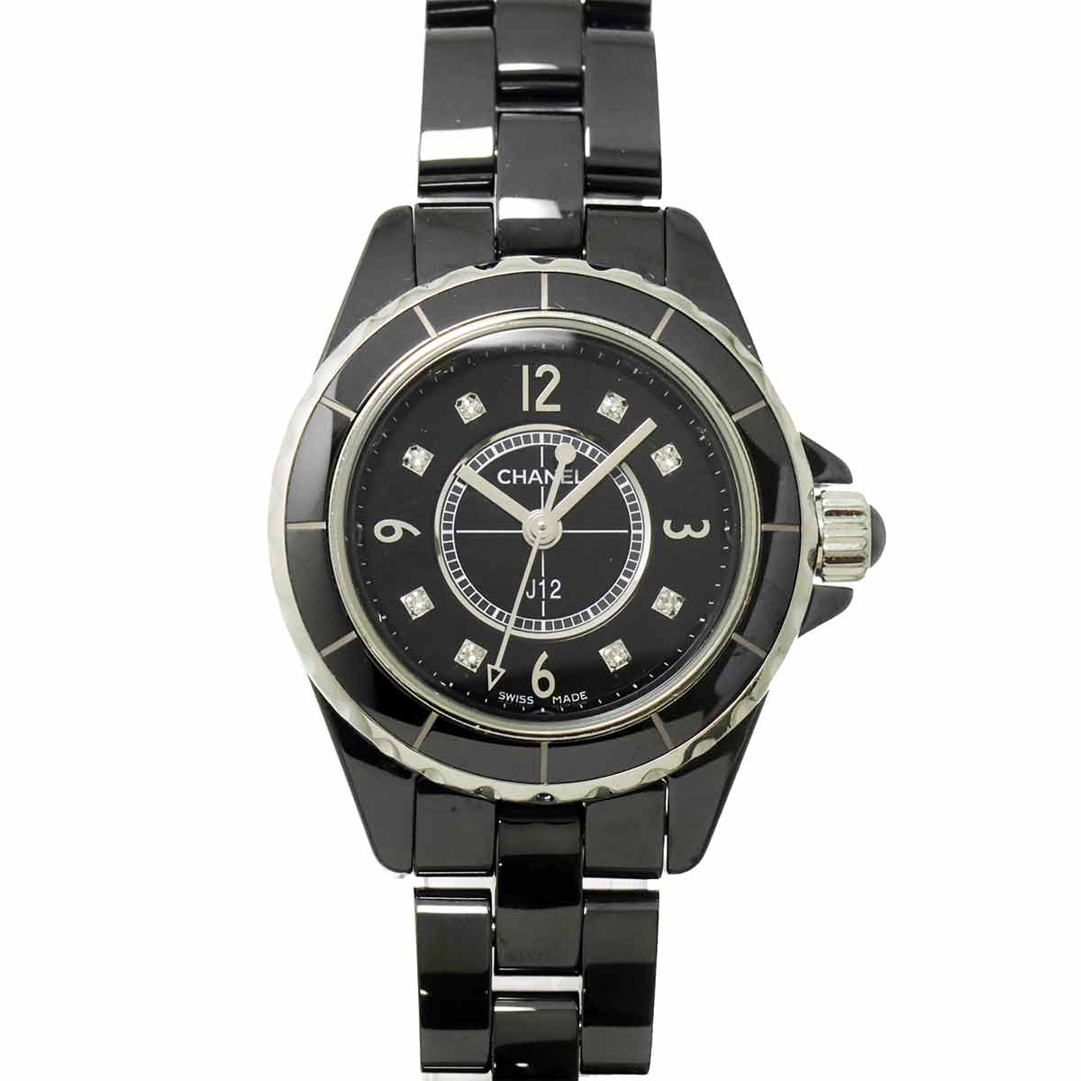 J12 29mm H2569 8P Diamond Quartz Black Dial Ladies Watch