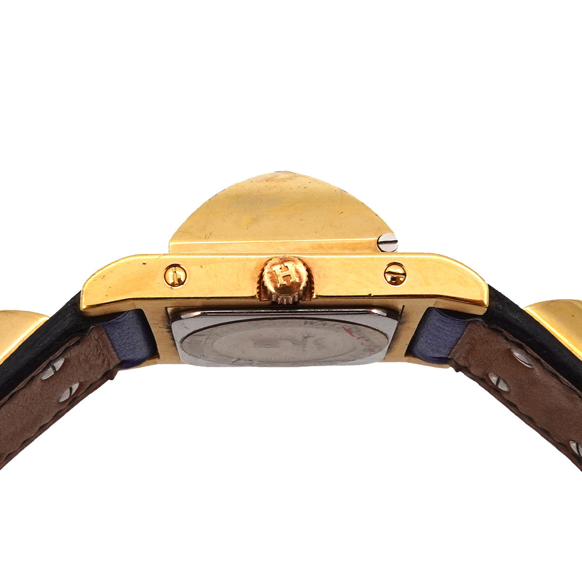 Medor Vintage pyramid Gold studs Quartz White Dial Ladies