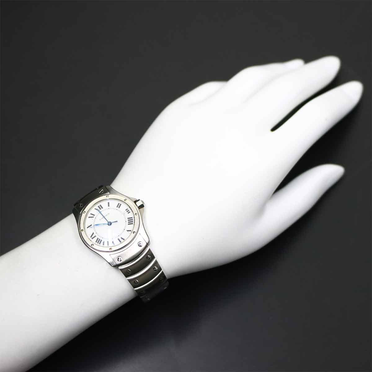 Santos Rond MM W20027K1 White Dial Quartz Boys Wrist Watch