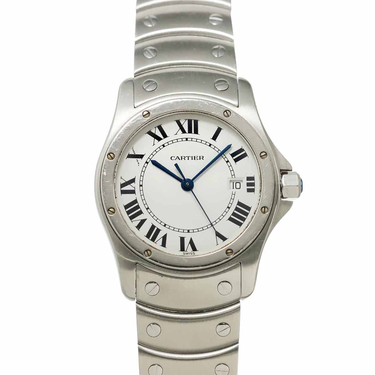 Santos Rond MM W20027K1 White Dial Quartz Boys Wrist Watch