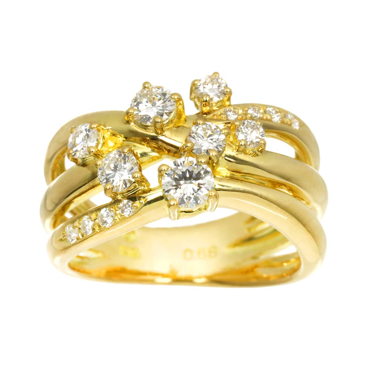 Diamond 0.68ct Ring 18K YG 750 Size5.5-5.75(US)