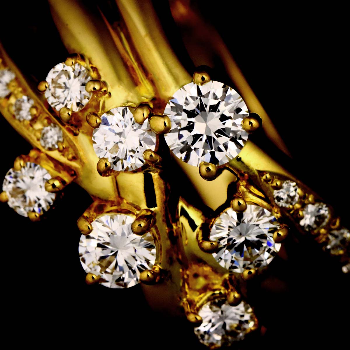 Diamond 0.68ct Ring 18K YG 750 Size5.5-5.75(US)