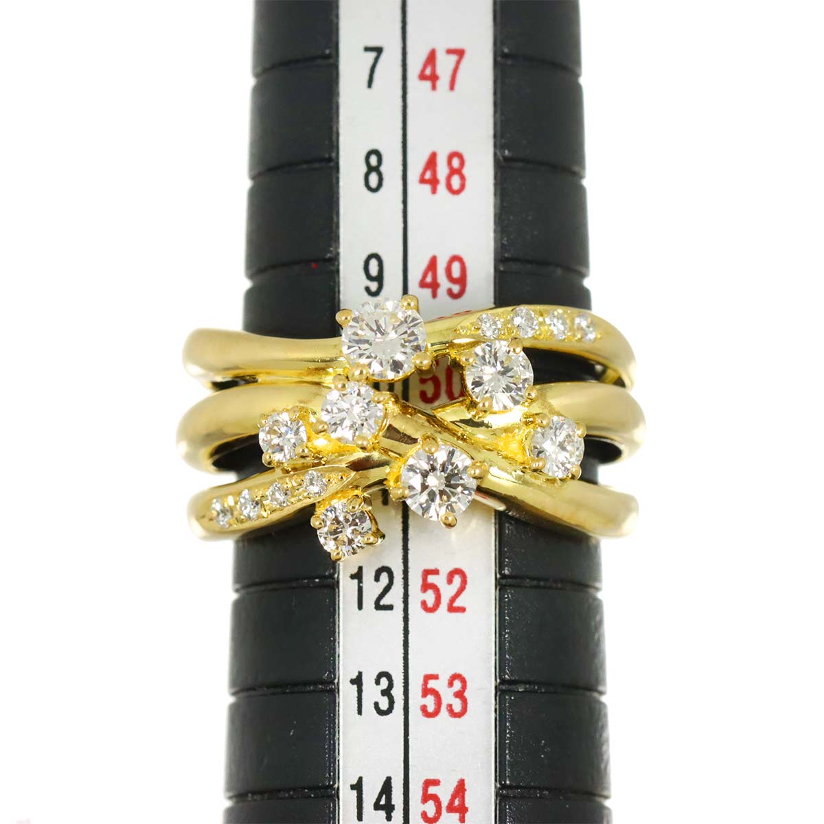 Diamond 0.68ct Ring 18K YG 750 Size5.5-5.75(US)