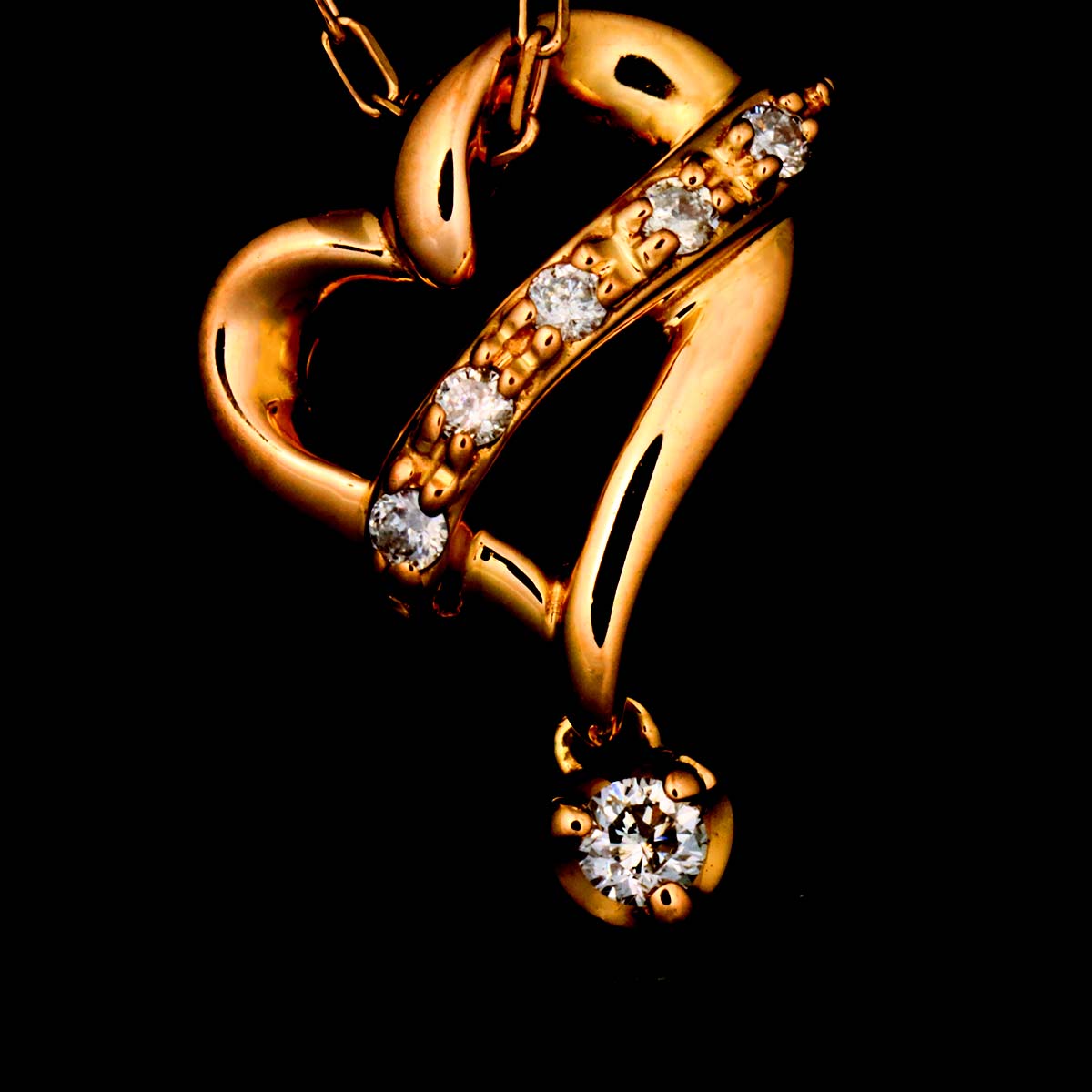 Diamond Necklace 18K Pink Gold 750