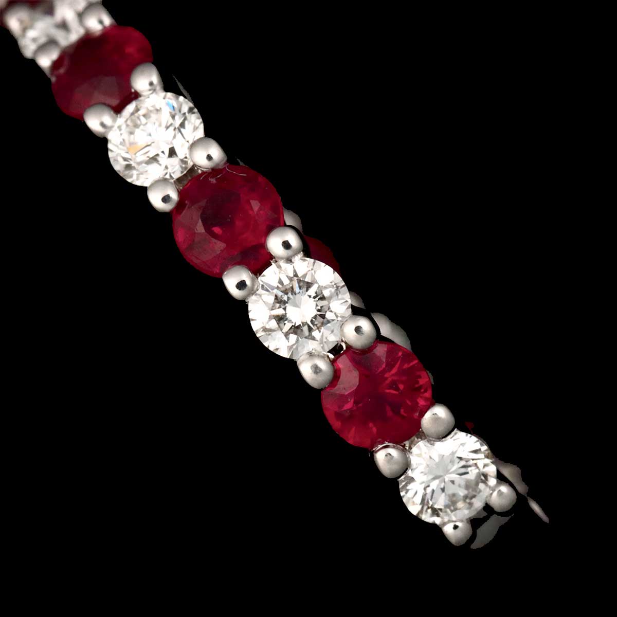 Ruby 1.30ct Diamond 0.68ct Earrings Pierced 18K WG 750