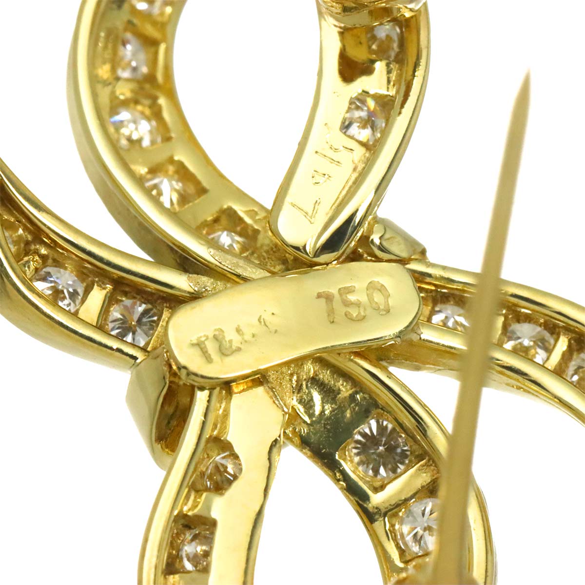 Diamond Ruby Brooch 18K Yellow Gold 750