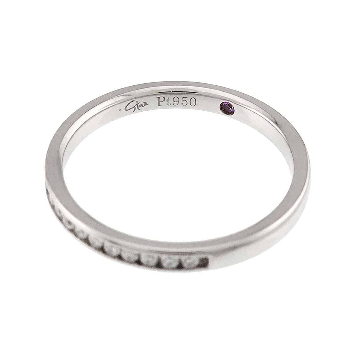 Half Diamond 0.12ct Ring Pt Platinum Size4(US)