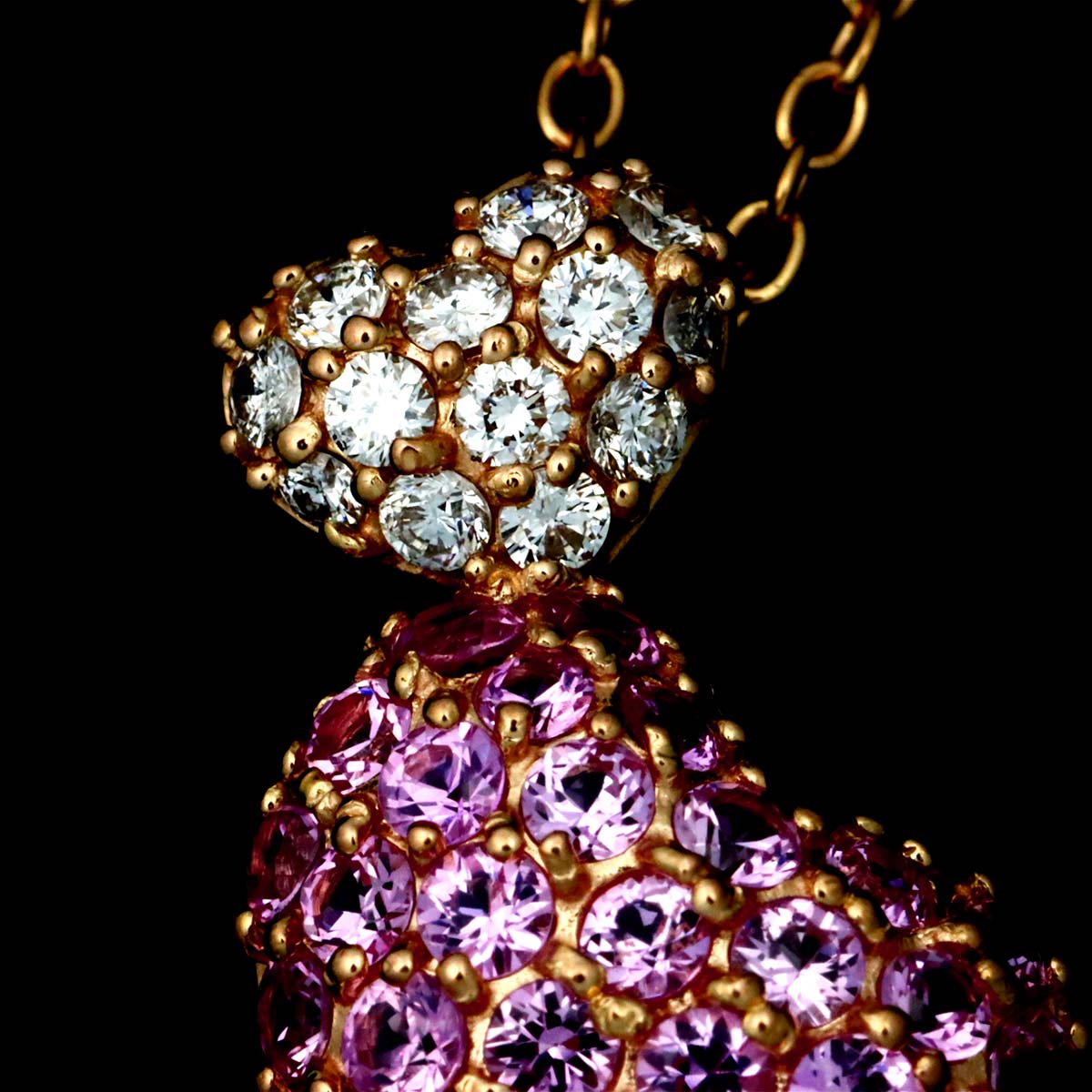 Sapphire 0.85ct Diamond 0.18ct Necklace 18K PG 750