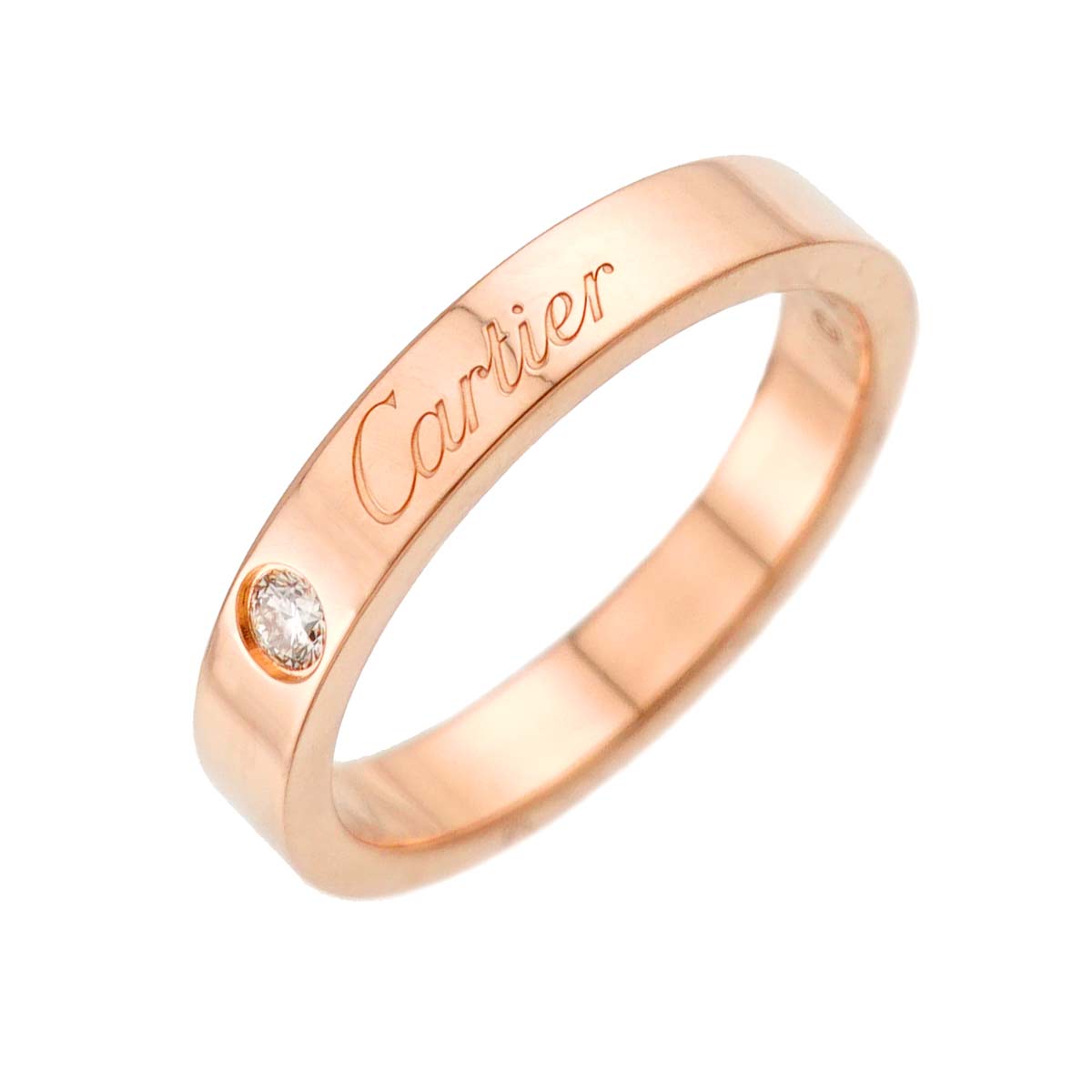 C de Diamond Ring 18K Pink Gold 750 Size48 4.5(US)