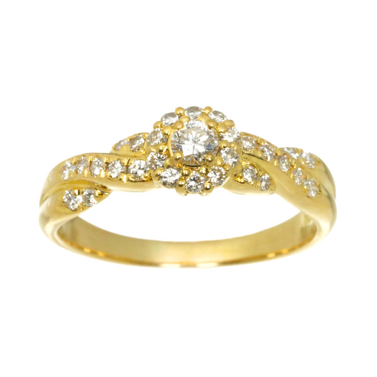 Diamond 0.55ct Ring 18K YG 750 Size8.25(US)