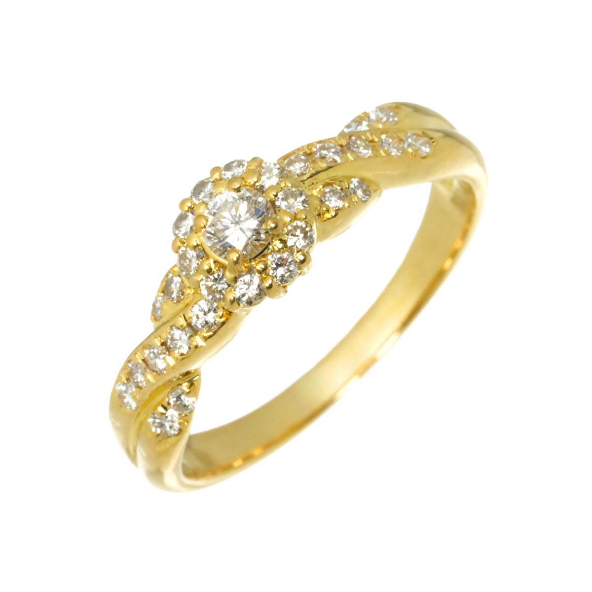 Diamond 0.55ct Ring 18K YG 750 Size8.25(US)