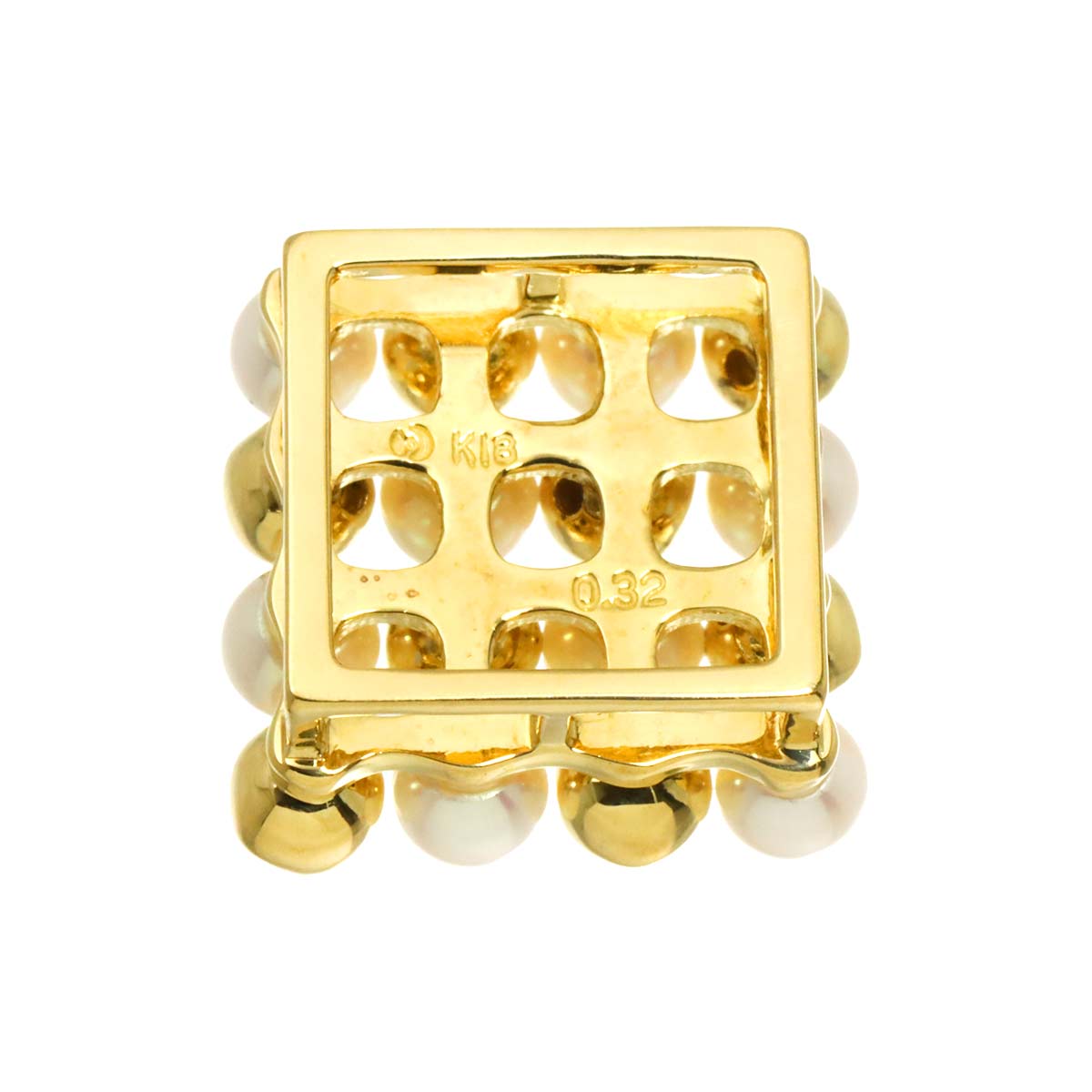 Baby Pearl 3.8mm Diamond 0.32ct Pendant Top 18K YG 750