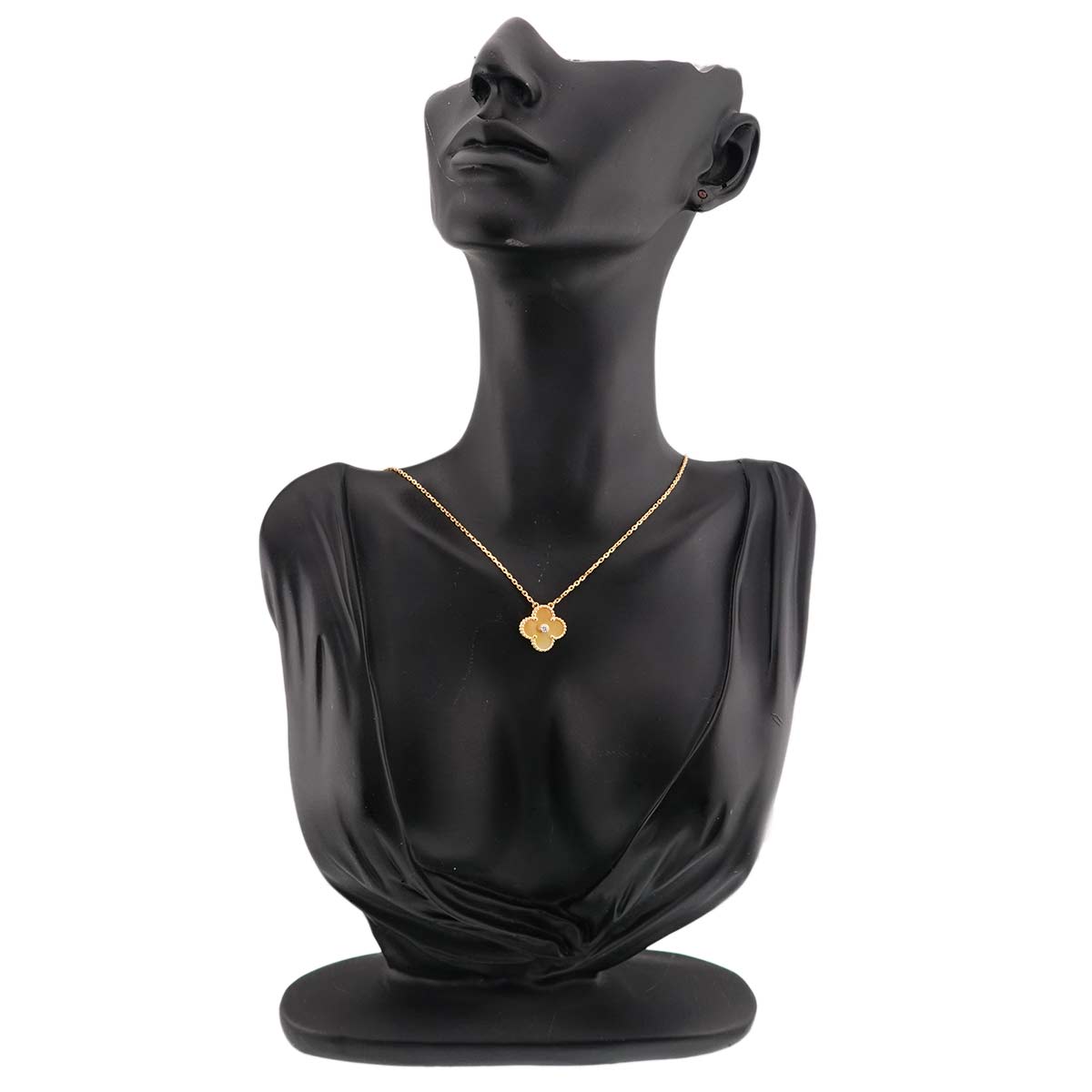 Vintage Alhambra MOP Diamond Necklace 18K YG 750