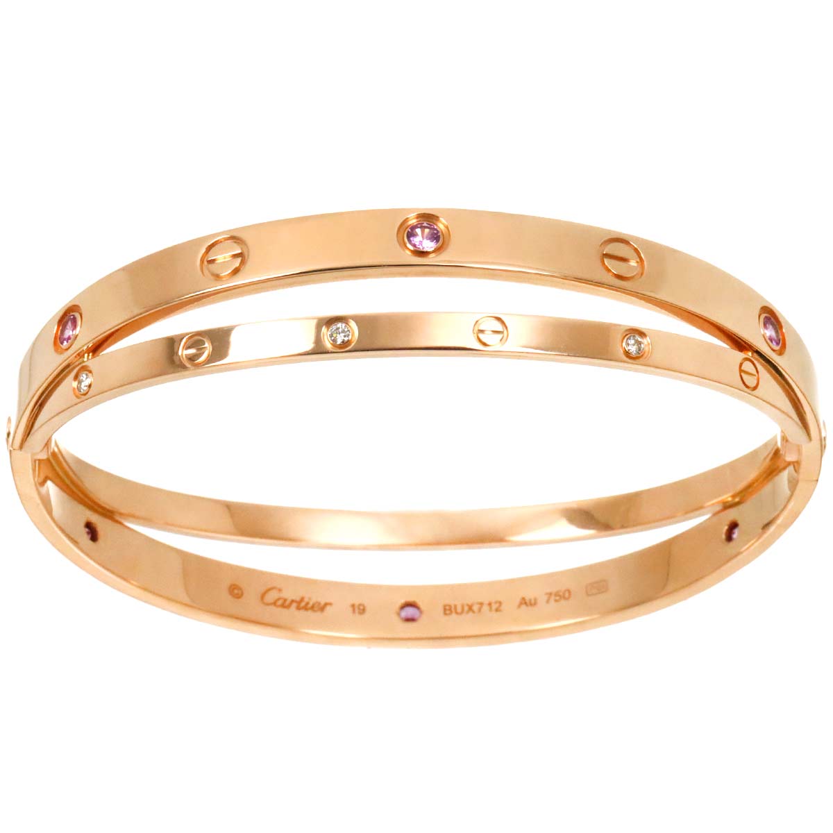 Love Bracelet Sapphire Diamond 18K PG 750 Size19