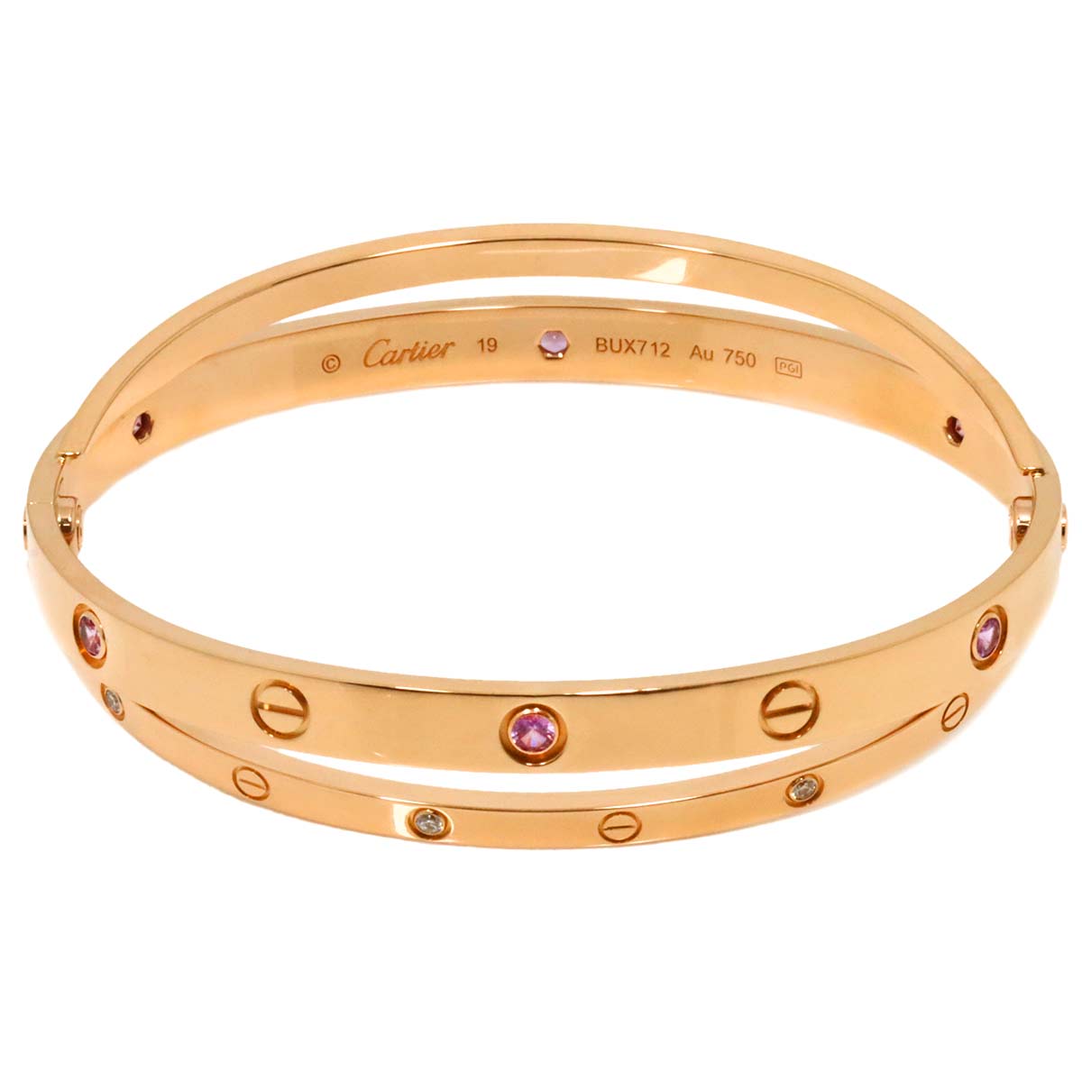 Love Bracelet Sapphire Diamond 18K PG 750 Size19