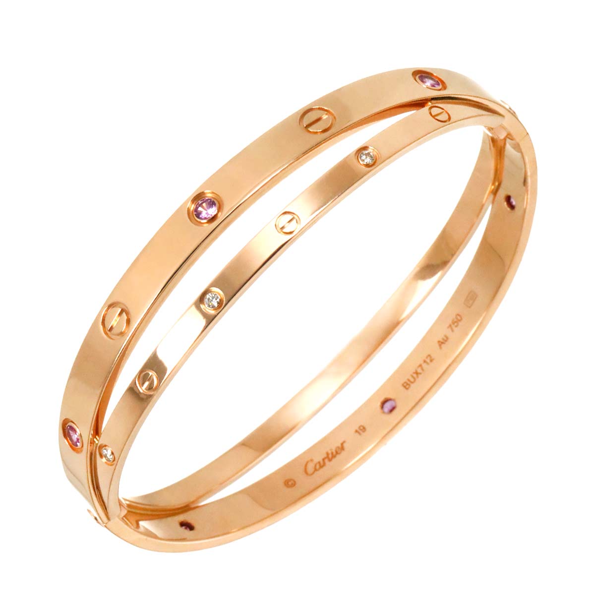 Love Bracelet Sapphire Diamond 18K PG 750 Size19