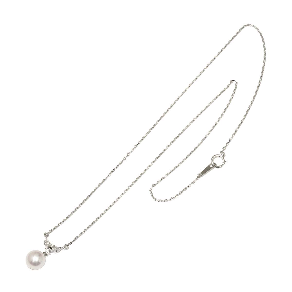 Akoya Pearl 8.1mm Diamond 0.23ct Necklace Pt