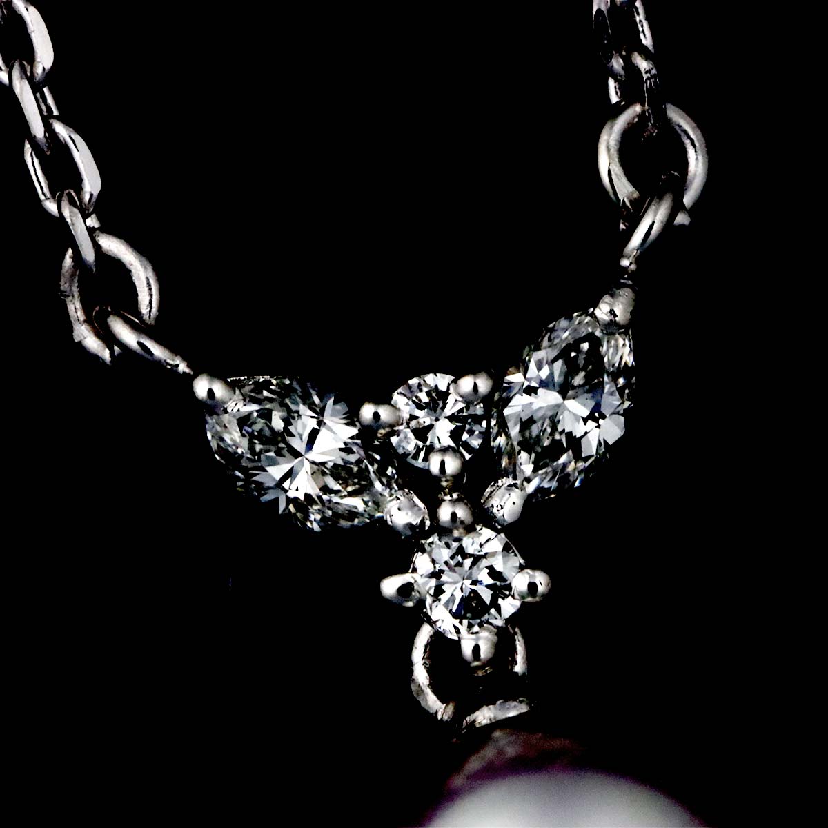 Akoya Pearl 8.1mm Diamond 0.23ct Necklace Pt