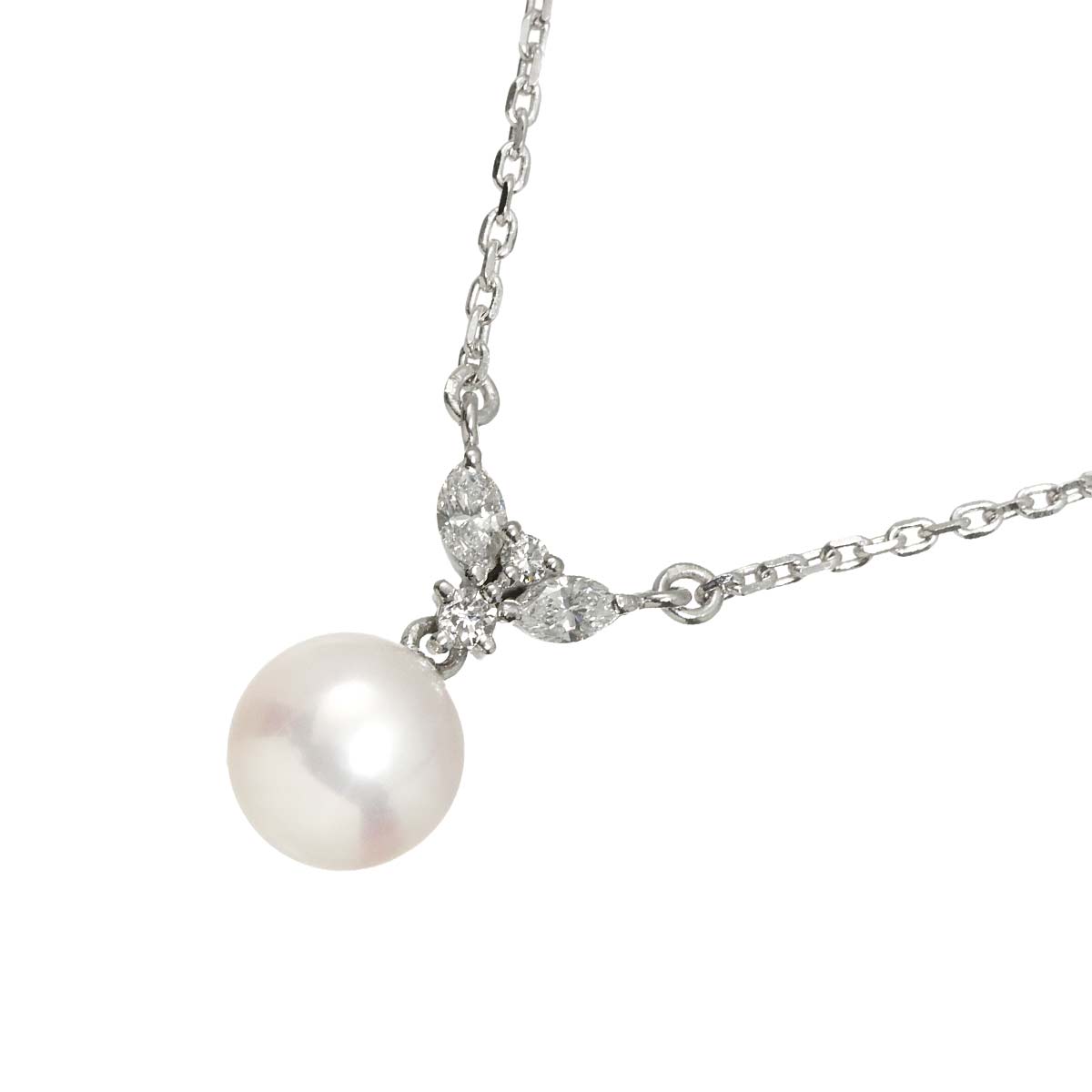 Akoya Pearl 8.1mm Diamond 0.23ct Necklace Pt