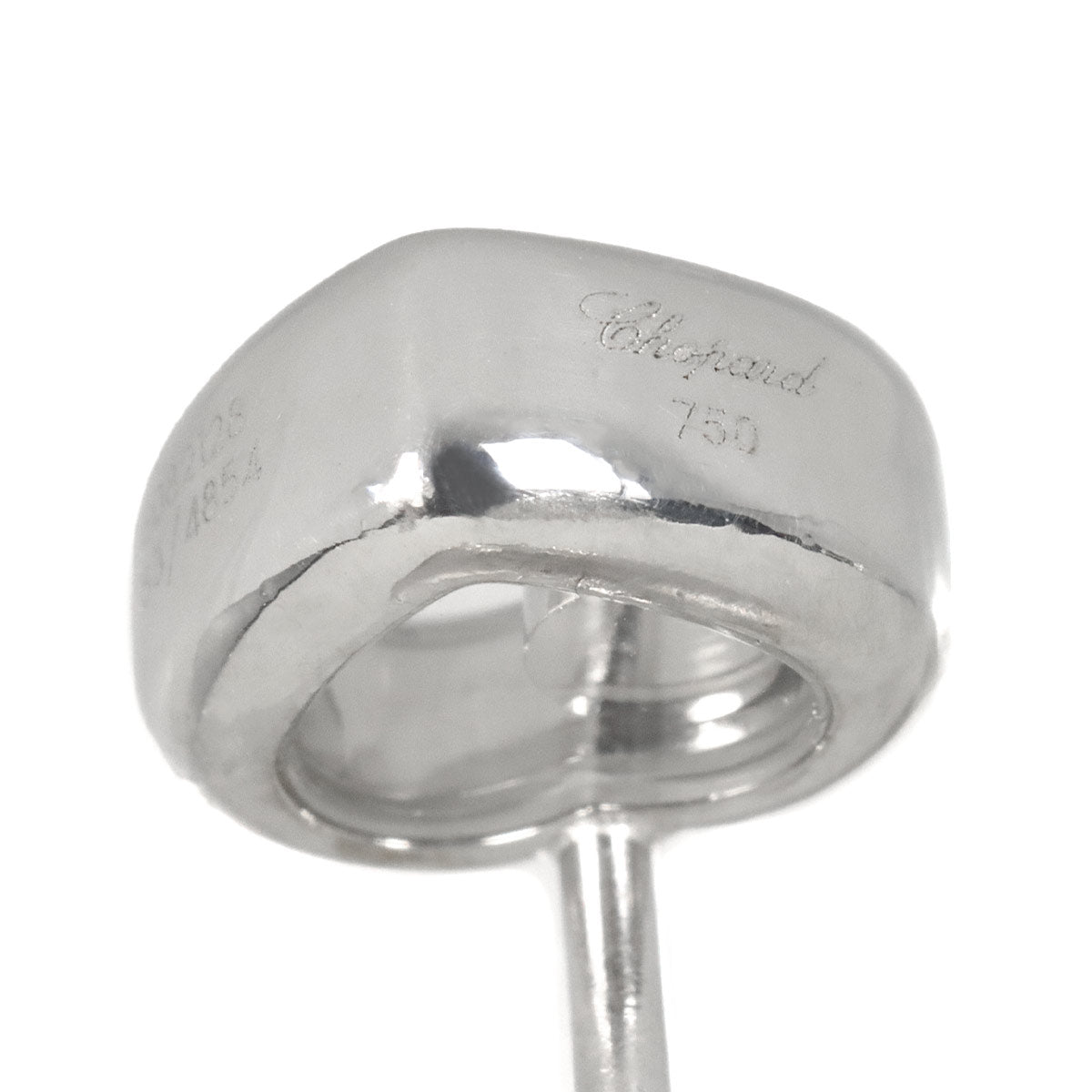 Happy Diamond Heart Earrings Pierced 18K WG 750