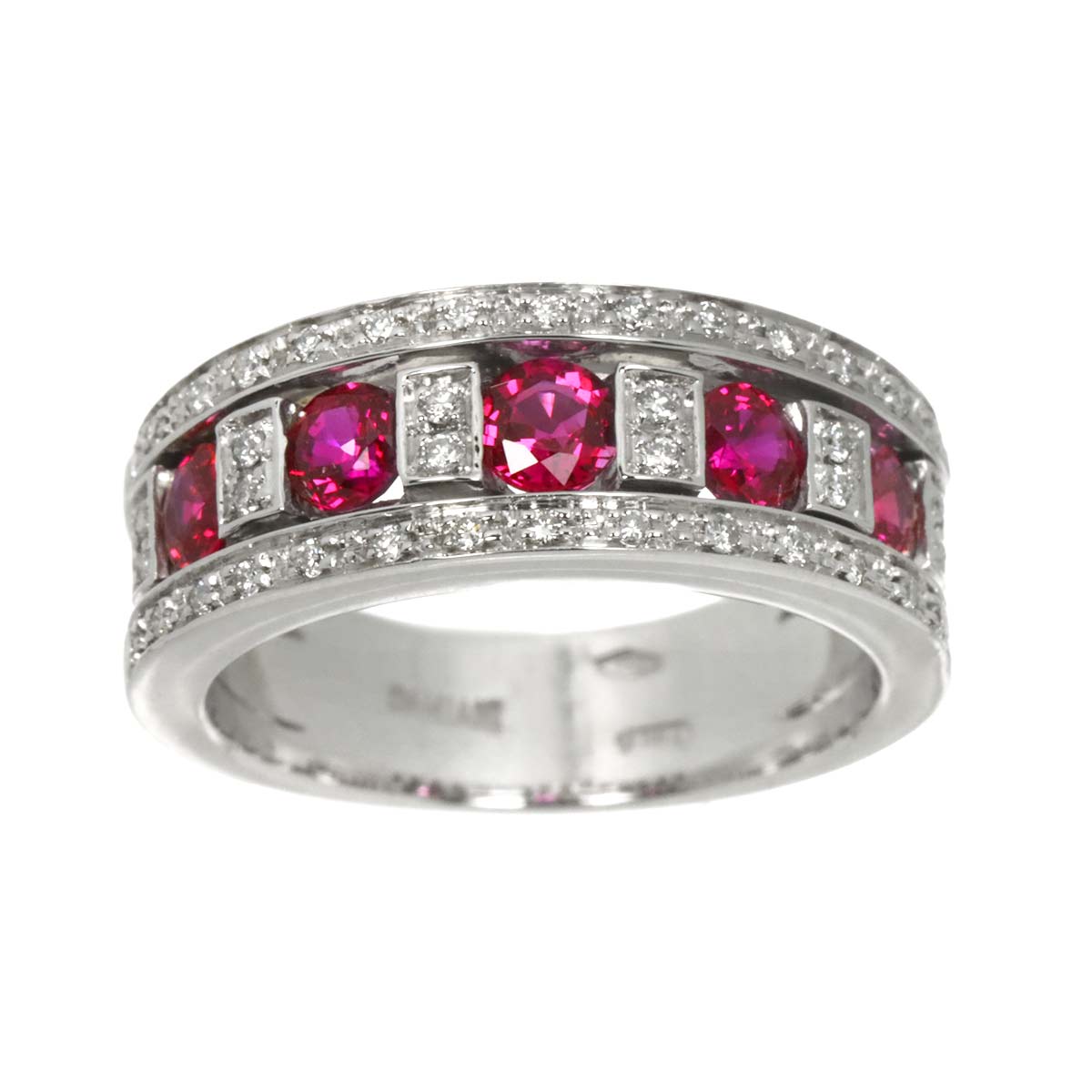 Belle Epoque Ruby Diamond Ring 18K WG 750 Size5.25(US)