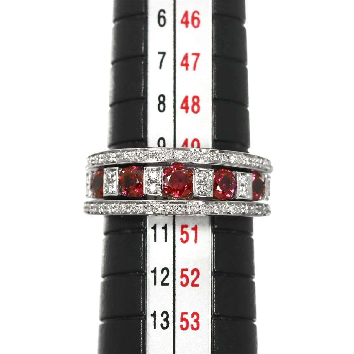 Belle Epoque Ruby Diamond Ring 18K WG 750 Size5.25(US)