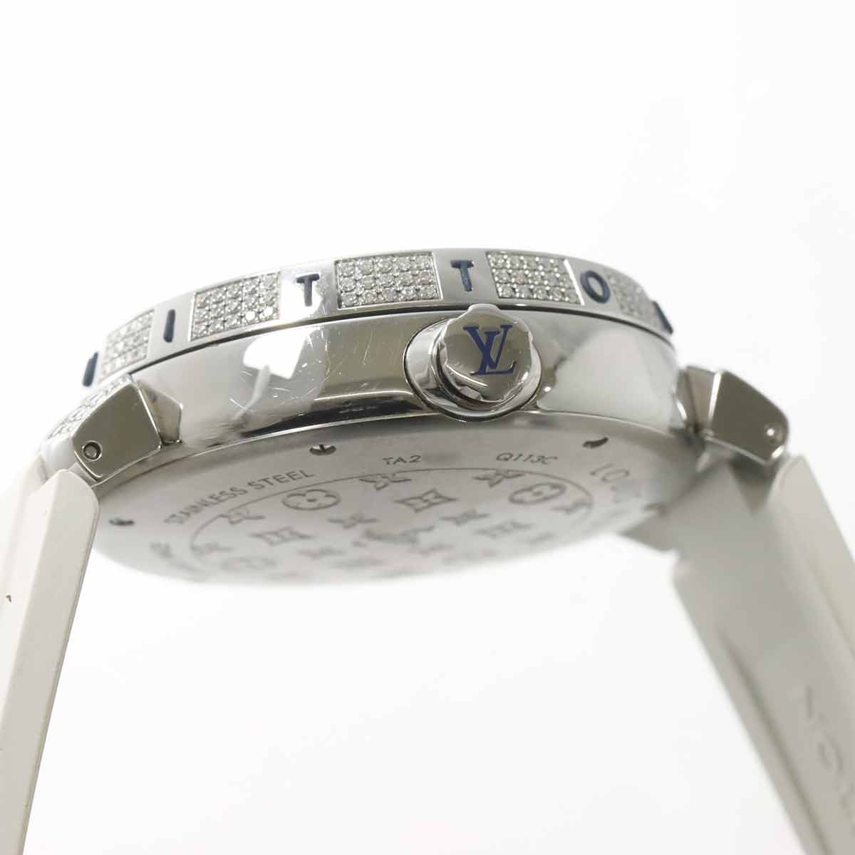Tambour Q113C Diamond Date White Dial Mens Watch