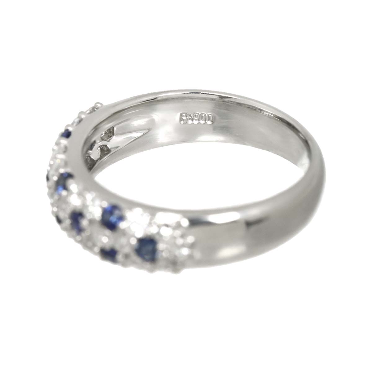 Diamond 0.73ct Sapphire 0.37ct Ring Pt Platinum size5.75-6(US)