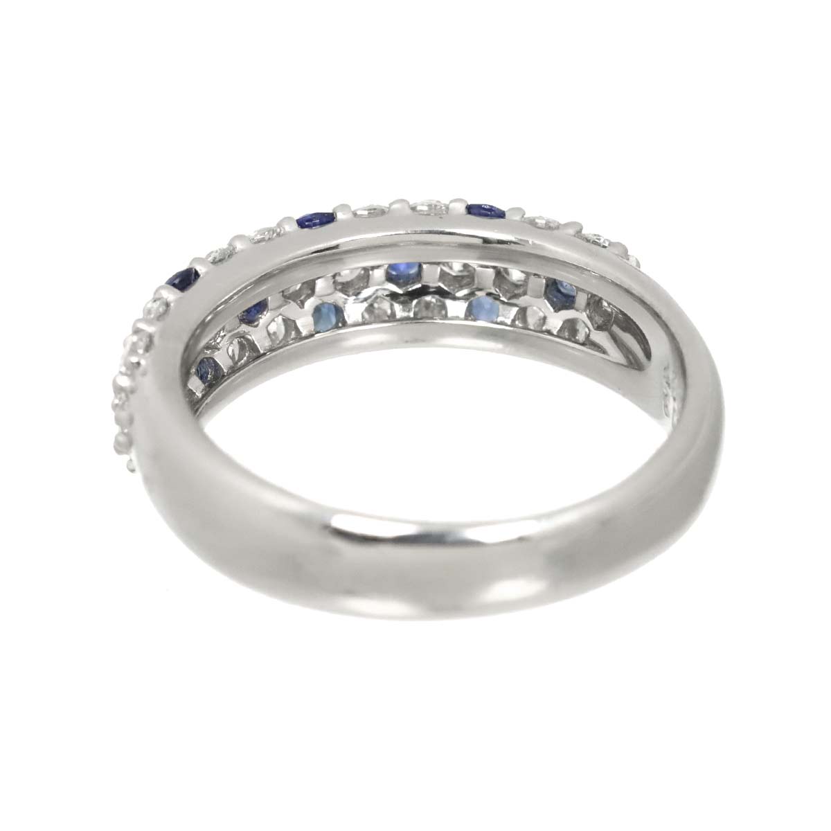 Diamond 0.73ct Sapphire 0.37ct Ring Pt Platinum size5.75-6(US)