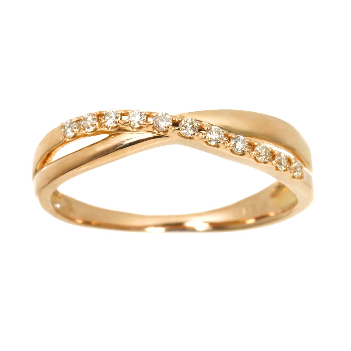 Diamond Ring 18K K18 PG 750 size4.75-5(US)