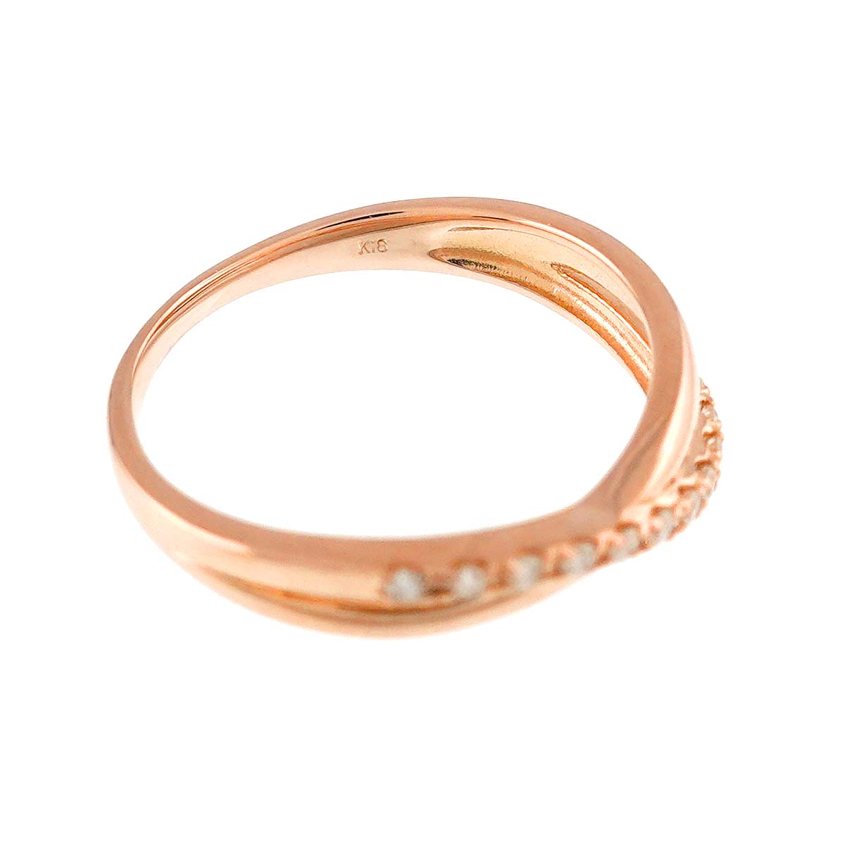 Diamond Ring 18K K18 PG 750 size4.75-5(US)