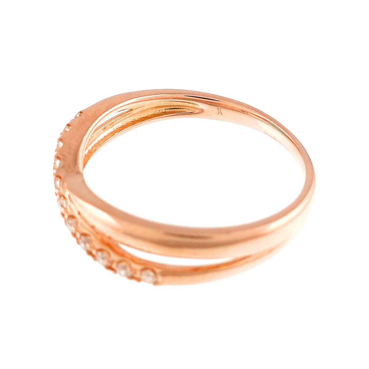 Diamond Ring 18K K18 PG 750 size4.75-5(US)