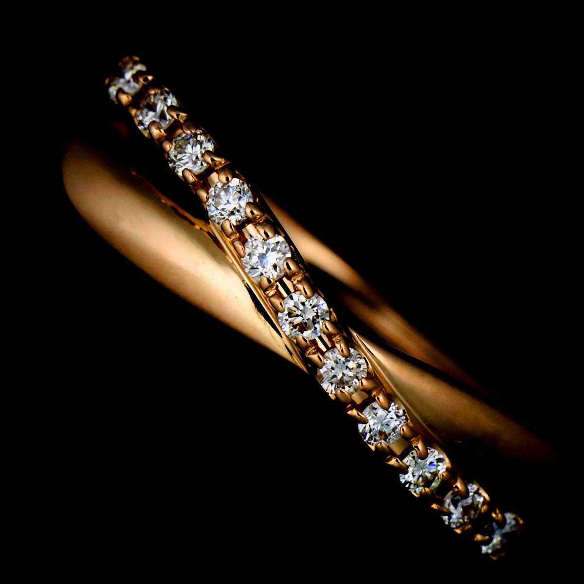 Diamond Ring 18K K18 PG 750 size4.75-5(US)