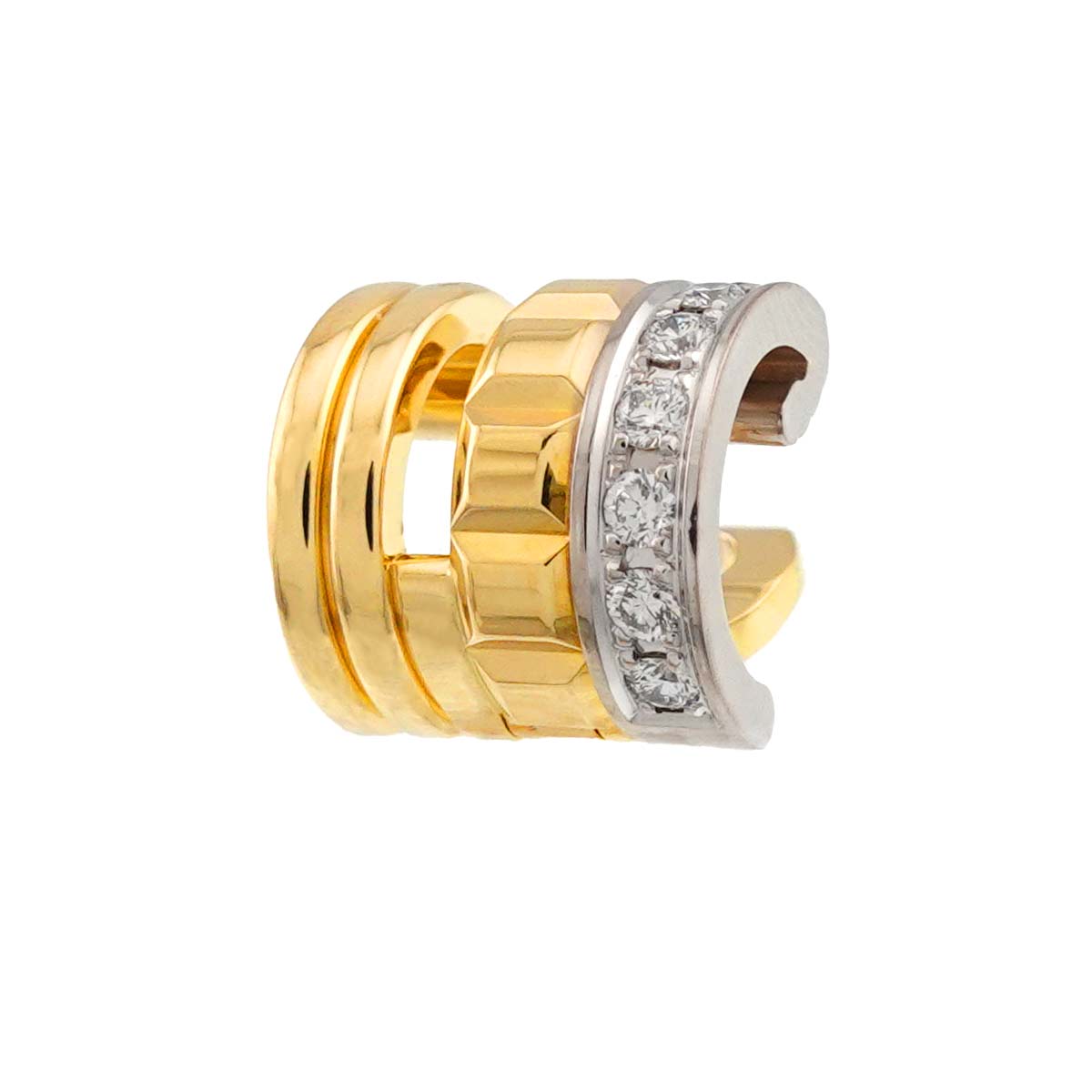 QUATRE RADIANT Diamond Single Earrings Clip on 18K YG WG