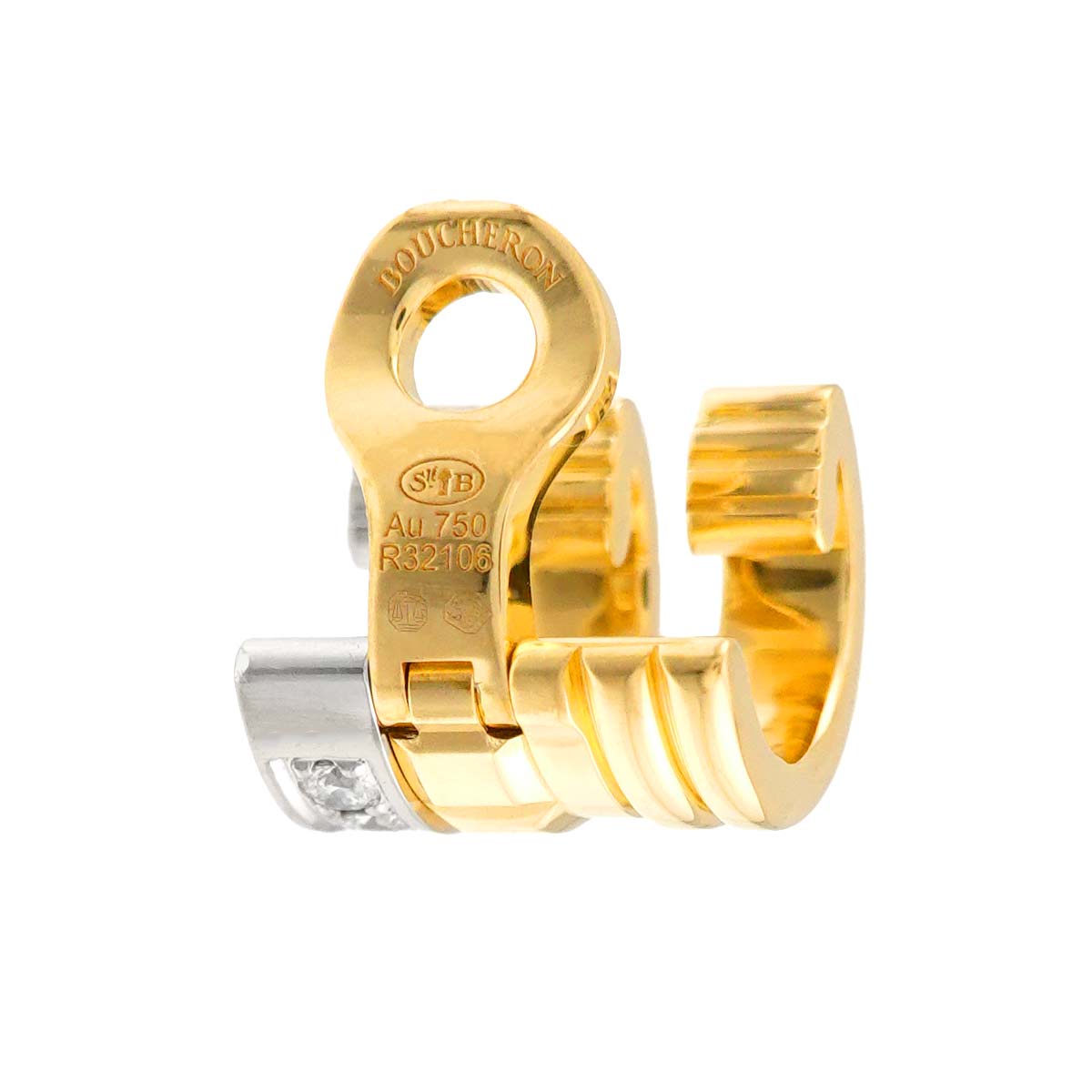 QUATRE RADIANT Diamond Single Earrings Clip on 18K YG WG