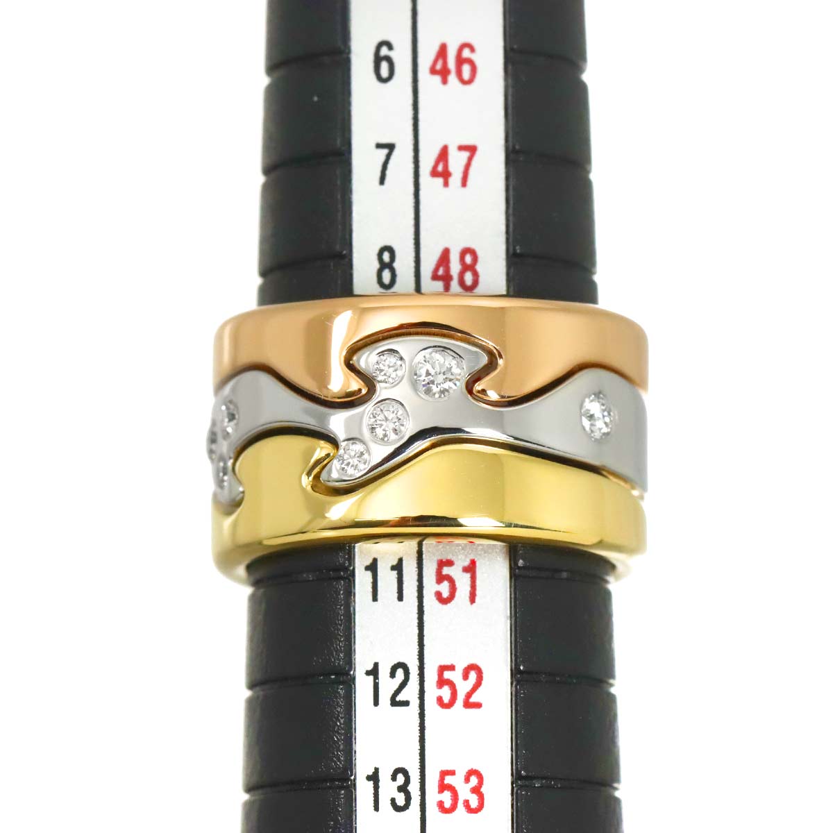 Fusion Diamond Ring 18K YG WG PG 750 size49 4.75-5(US)