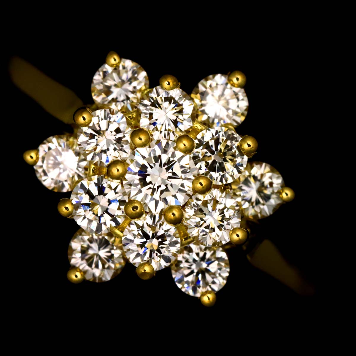 Diamond Ring 18K YG 750 size5.75-6(US)