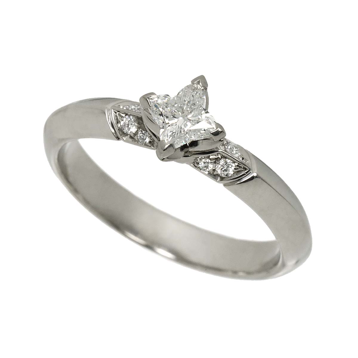 Solitaire Star Diamond Ring Pt size51 5.5-5.75(US)