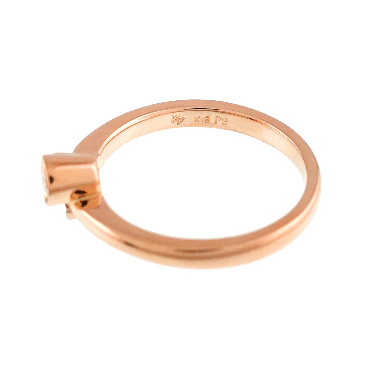 Diamond 0.15ct Ring 18K PG 750 Size4.75-5(US)